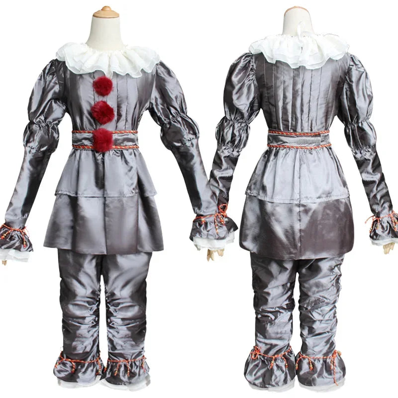 Movie Cosplay Pennywise Clown Cosplay Costume Halloween Adult Carnival Party Stage Performance Villain Vintage Clothing Set by Geo’s Online Store
