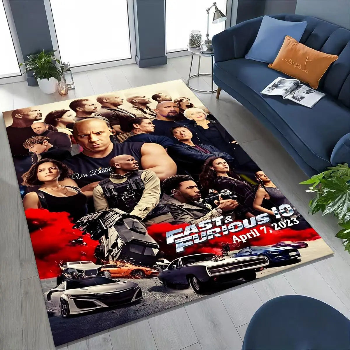 Fashion Fast & Furious X Dominic Art Carpet Rug for Bedroom Living Room Sofa Home Doormat Decor,Large Kid Non-slip Floor Mat by Geo’s Online Store
