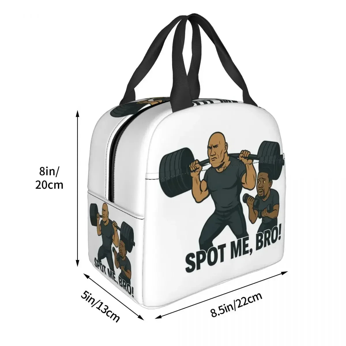 Dwayne Johnson And Kevin Hart Gym Cartoon Insulated Lunch Bag for Women Kids Portable Food Boxes Thermal Lunch Box Tote by Geo’s Online Store