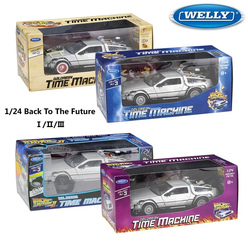 WELLY Diecast 1:24 Scale Model Car Toy Delorean For Movie Back to The Future Part 1/2/3 DMC-12 Metal Alloy Toy Car For Kids Gift by Geo’s Online Store