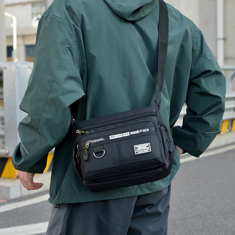 Design Oxford Shoulder Bag Large Capacity Men's Casual Multi-layer Pocket Fashion Single Shoulder Crossbody Luxury Messenger Bag by Geo’s Online Store