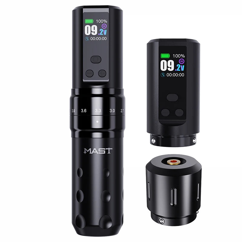 Mast Fold2 Pro Tattoo Machine Gun Full Kit Wireless Pen 7 Strokes 2 Batteries 2000mAh Power Supply for Body Art Permanent Makeup by Geo’s Online Store