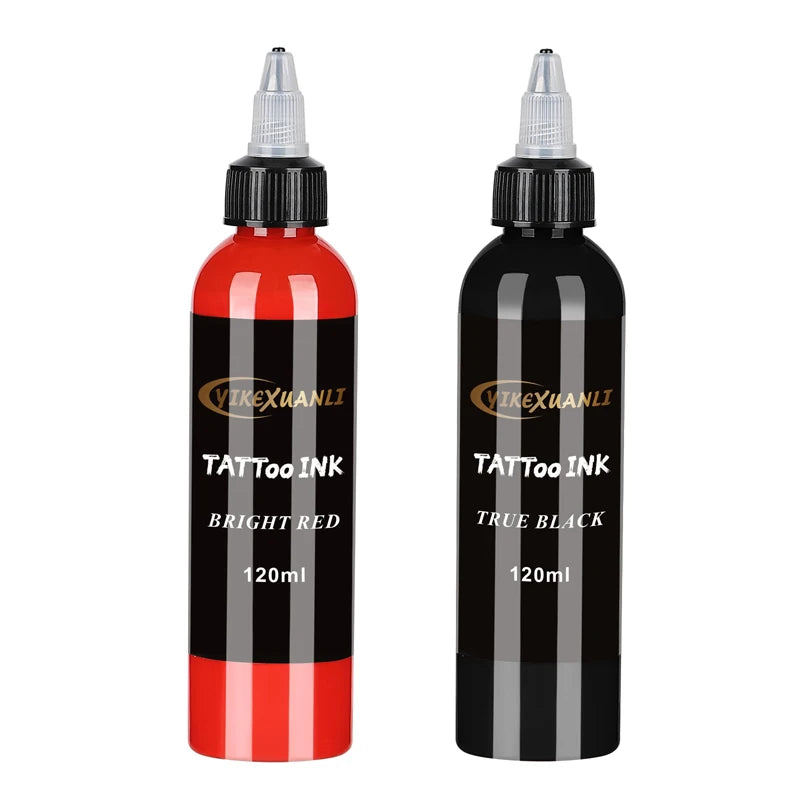 120ml red/black Tattoo Ink Pigment with box BodyArt Tattoo Kits Professional Beauty Paints Makeup Tattoo Supplies Semi-permanent by Geo’s Online Store