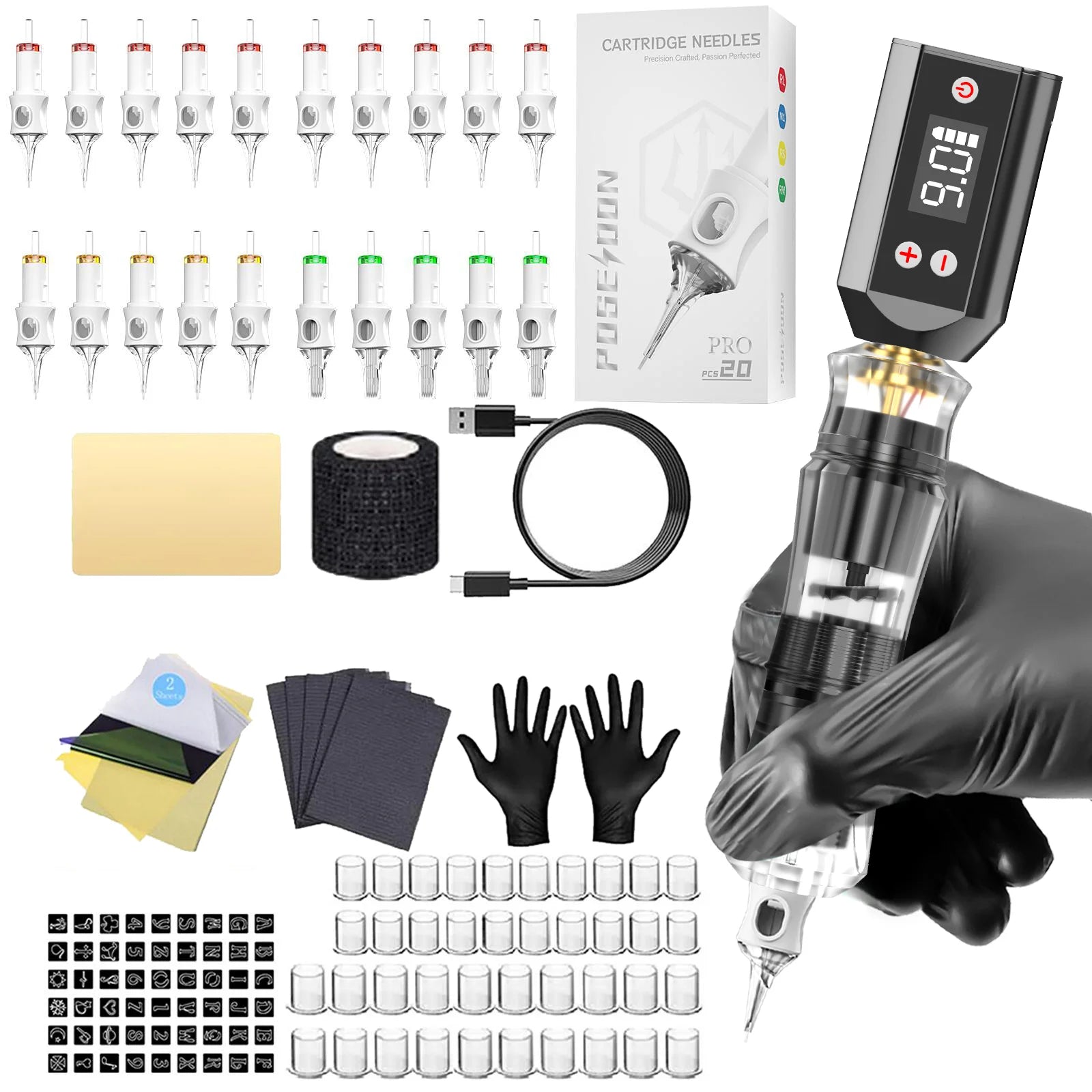 Tattoo Kit Or Tattoo Machine POSEIDON V6 New Tattoo Pen Kit For Permanent Makeup Tattoo Machine Kit transparently Tattoo Kit by Geo’s Online Store
