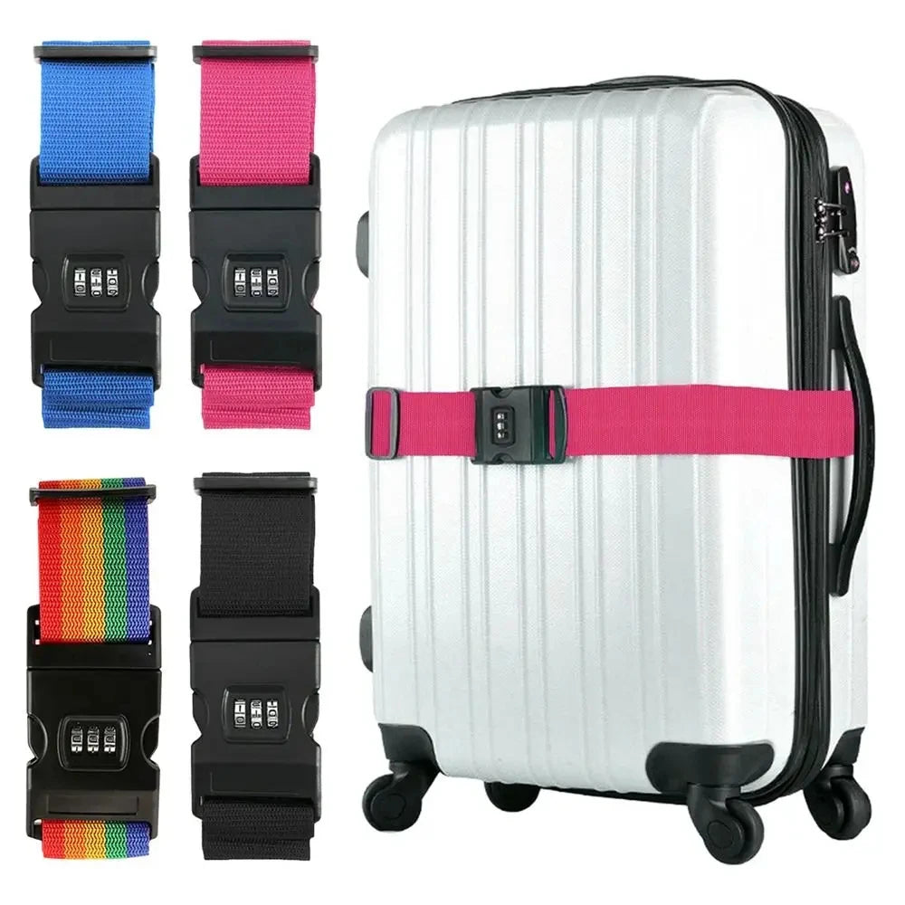 Adjustable Luggage Belts Strong Elastic Extra Safety Travel Suitcase Luggage Baggage Security Straps Tie Belt Carry On Straps by Geo’s Online Store