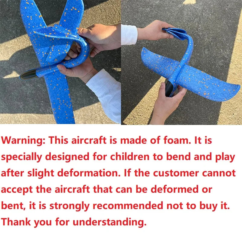 50CM Big Foam Plane Glider Hand Throw Airplane Light Inertial EPP Bubble Planes Outdoor Launch Toys for Boys Gift by Geo’s Online Store
