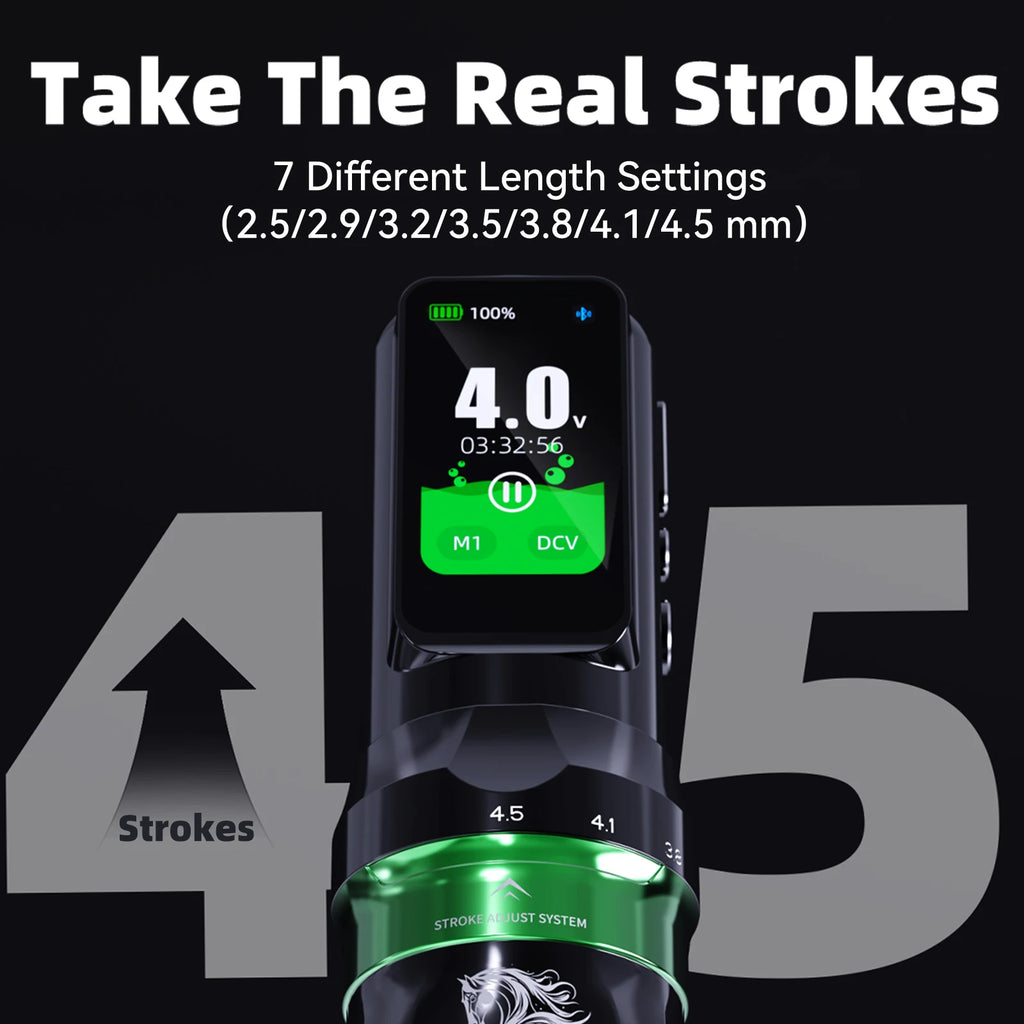 Dragonhawk Fold Pro Year of The Horse Tattoo Machine Pen 7 Strokes Mcore-C4 Motor Low Noise Stable Durable for Pro Tattoo Artist by Geo’s Online Store