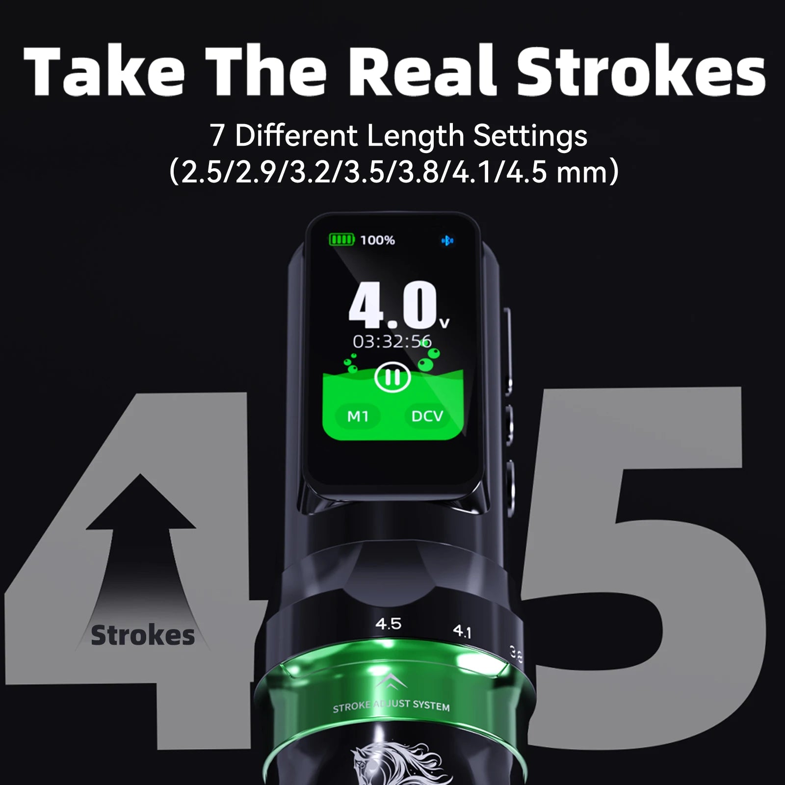 Dragonhawk Fold Pro Year of The Horse Tattoo Machine Pen 7 Strokes Mcore-C4 Motor Low Noise Stable Durable for Pro Tattoo Artist by Geo’s Online Store