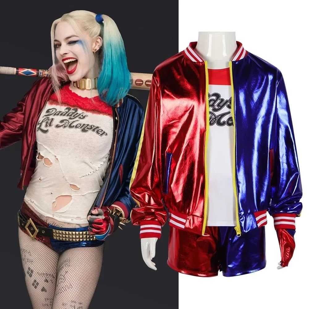 Robe Anime pour adultes, Costume pour femmes, perruque Quinn pour filles, t-shirt, veste Joker, Costume d'halloween, by Geo’s Online Store