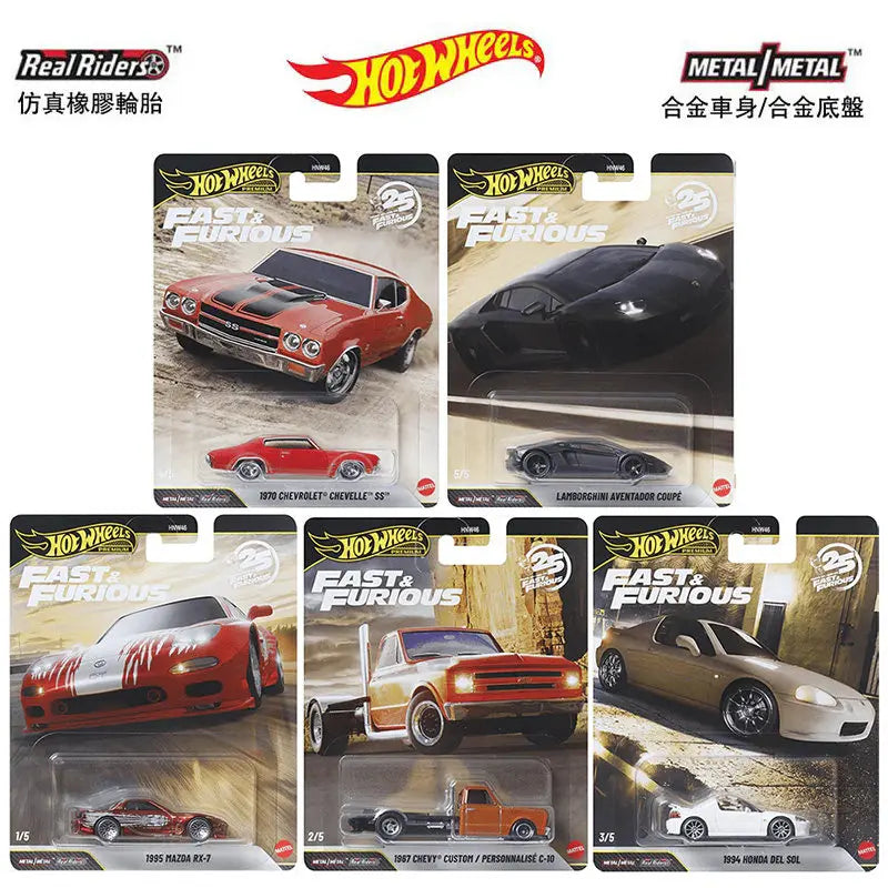 Hot Wheels Fast & Furious 25th Anniversary 1:64 Scale Die-Cast Car Real Riders Tires Metal Metal 2026 New Collectible Model Toy by Geo’s Online Store