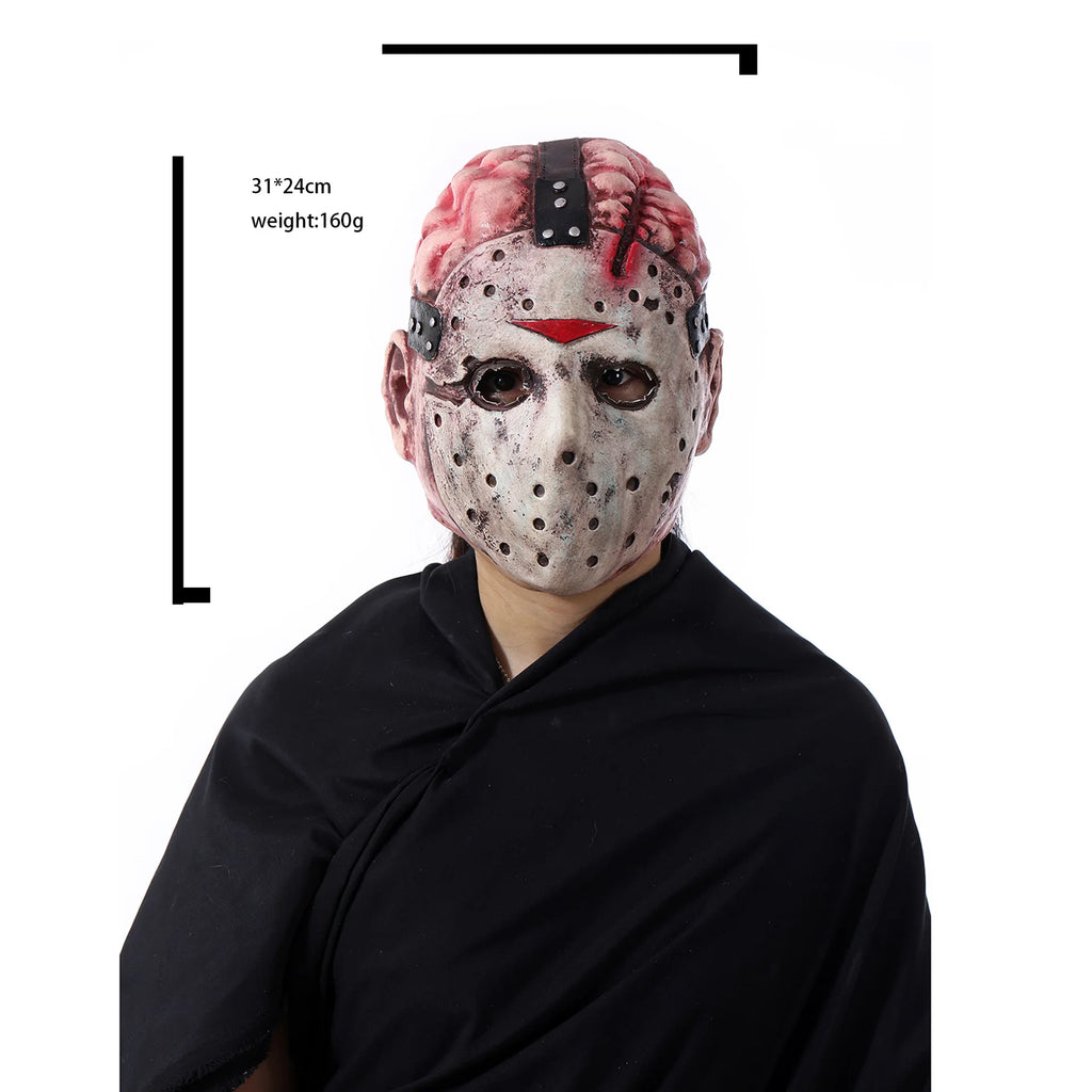 Cafele Jason Voorhees Friday The 13Th Horror Scary Mask Halloween Scary Masquerade Latex Mask Bloody Horror Cosplay Props by Geo’s Online Store