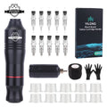 New Wireless Tattoo Pen Machine Kits Rotary Tattoo Gun 1500mAh Battery Power Supply LED Digital Display with Mix Tattoo Needles by Geo’s Online Store