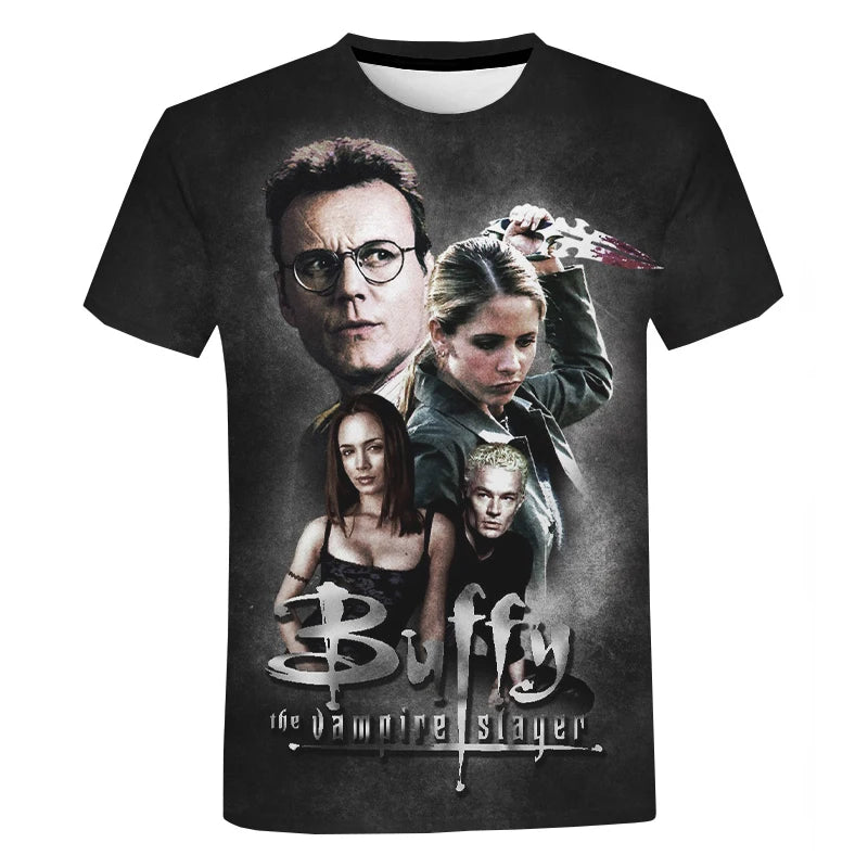 Buffy The Vampire Slayer 3D Graphic T-shirt Men Women Fashion Casual Short Sleeve Cool Tops Harajuku Streetwear Oversized Tshirt by Geo’s Online Store