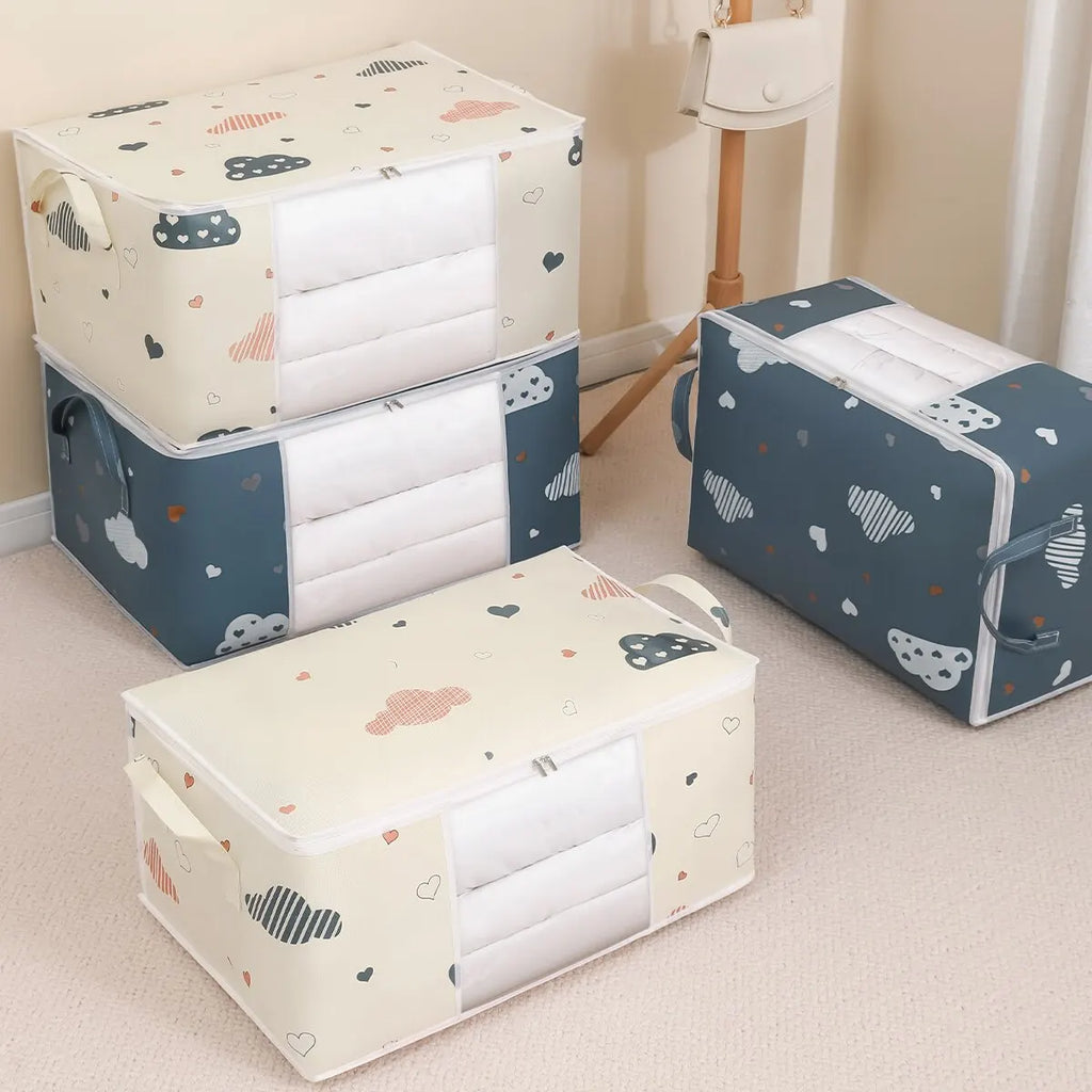 Large Capacity Clothes Storage Bag Organizer With Reinforced Handle Suitable For Blankets Bedding Foldable With Sturdy Zipper by Geo’s Online Store