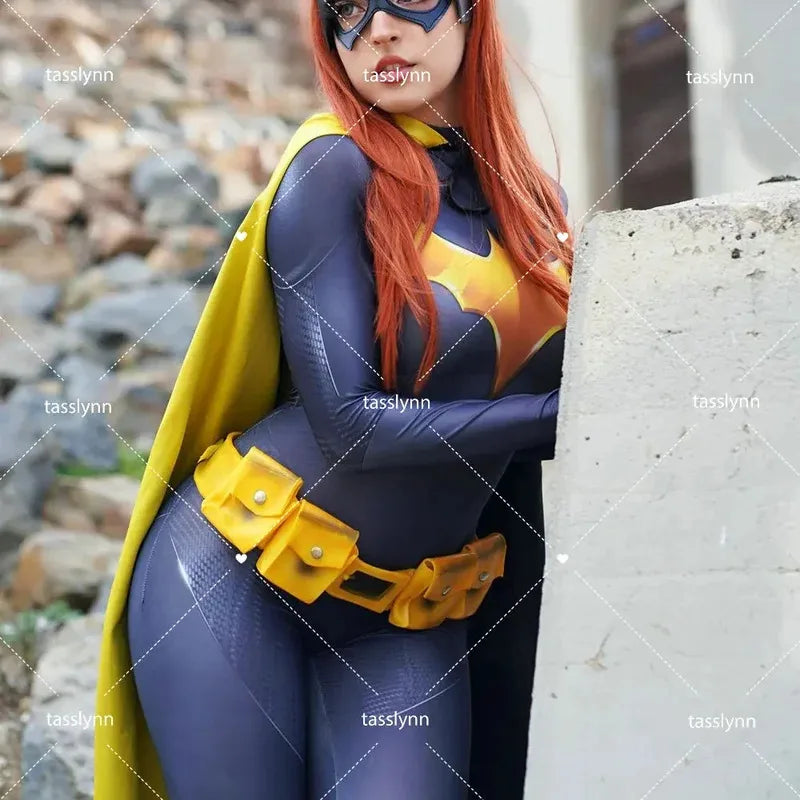 Bat Girls Cosplay Costumes Zentai Suit Bat Girl Bodysuit for Geek Girl Halloween Costumes for Women Excluding Cloak Belt Mask by Geo’s Online Store