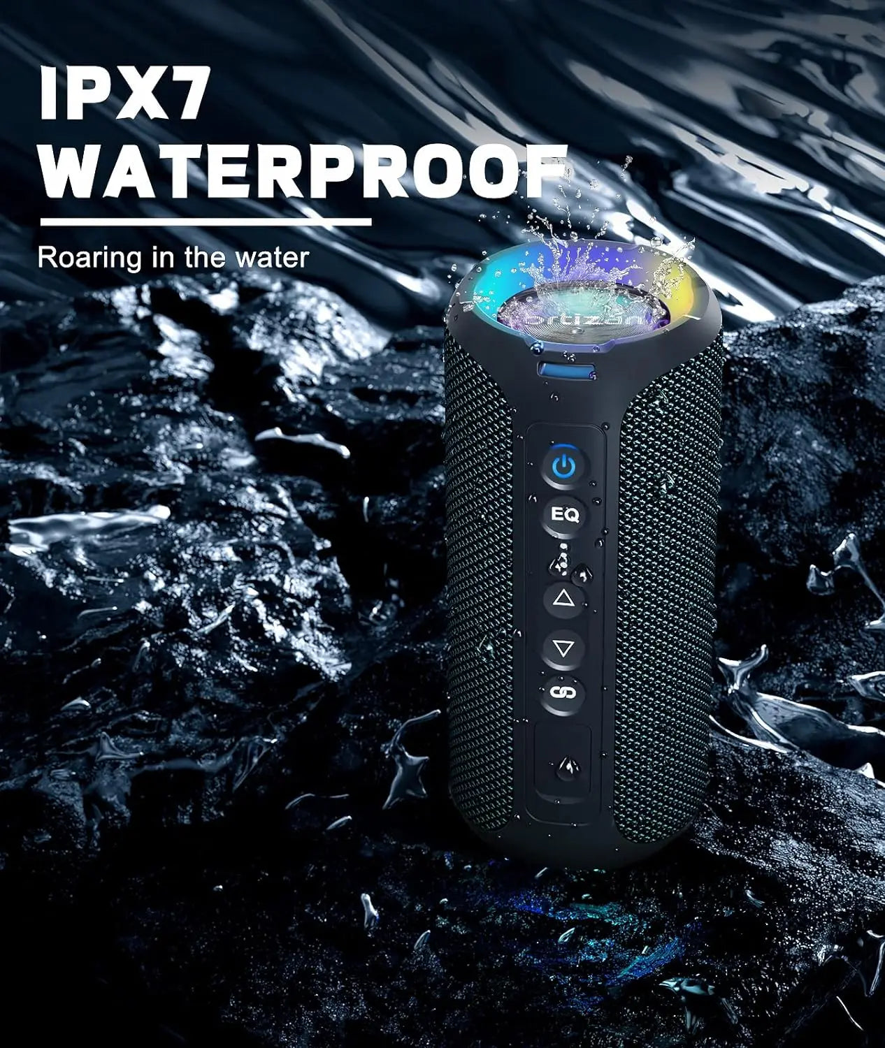 Ortizan Bluetooth Speakers 40W Enhanced Bass Portable Outdoor Wireless Speaker 30Hrs IP7 Waterproof Shower Speaker Bluetooth 5.3 by Geo’s Online Store
