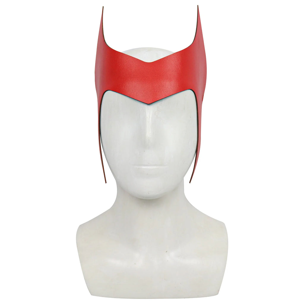 Superhero Scarlet Witch Cosplay Headband Mask Leather Headwear Face Cover Halloween Costumes Party For Adult Cosplay Props by Geo’s Online Store