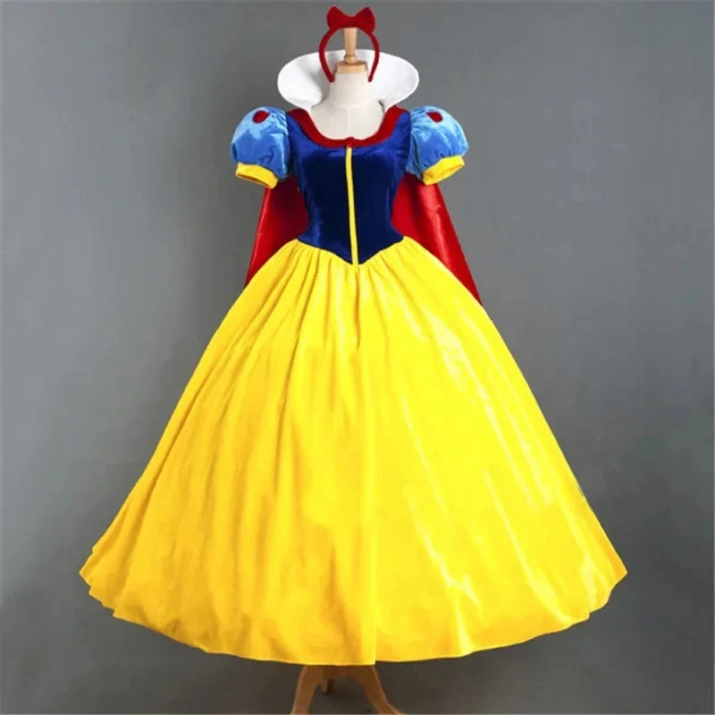 Classic Fairy Tale Snow White Princess Costume Adults Women Halloween Performance Fantasia Princess Cosplay Role Playing Dresses by Geo’s Online Store