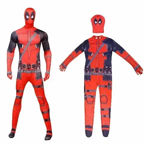 Deadpool Child Costume Halloween Costumes Kids Men Adult Superhero Bodysuit Jumpsuit Children Cosplay Costume Swords Accessories by Geo’s Online Store