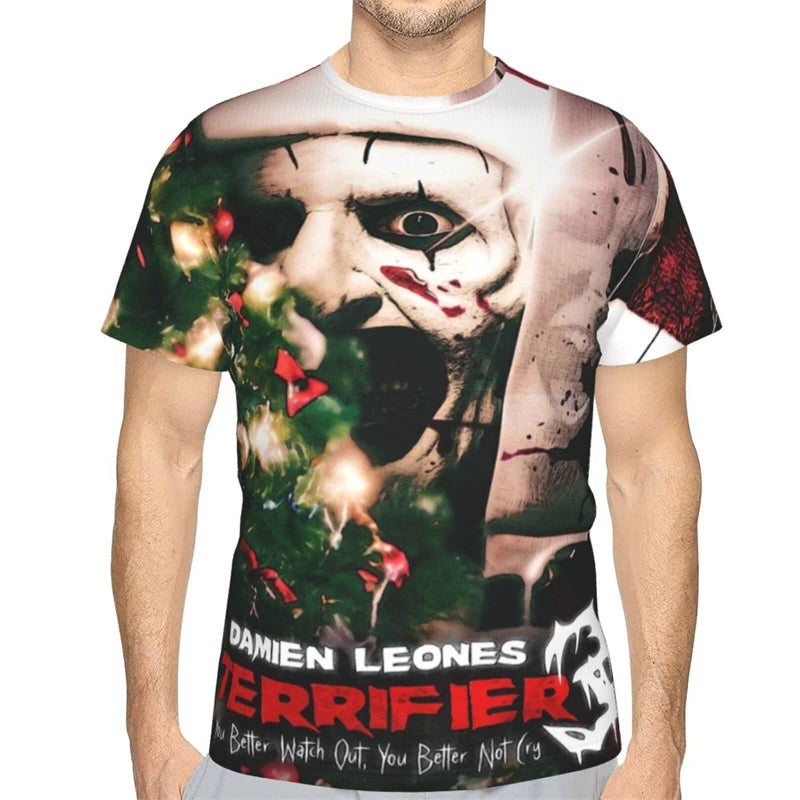 Terrifier 3 T-shirt Horror Movie Festival Merch Black Tee Women Men Crewneck Short Sleeve Streetwear 3D Clothes Polyester Fibre by Geo’s Online Store