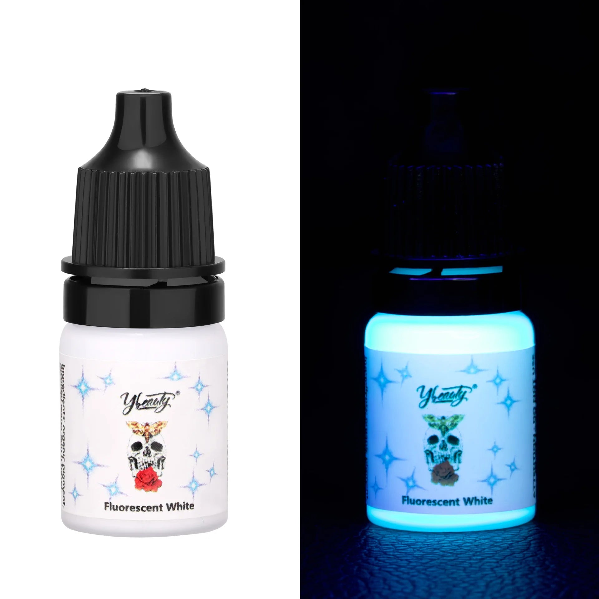 5ml Fluorescent Tattoo Ink Kit 8 Color Fluorescent Tattoo Ink Kit,Safe Non-toxic,Body Art Ink Kit,Glows Under Ultraviolet Light by Geo’s Online Store
