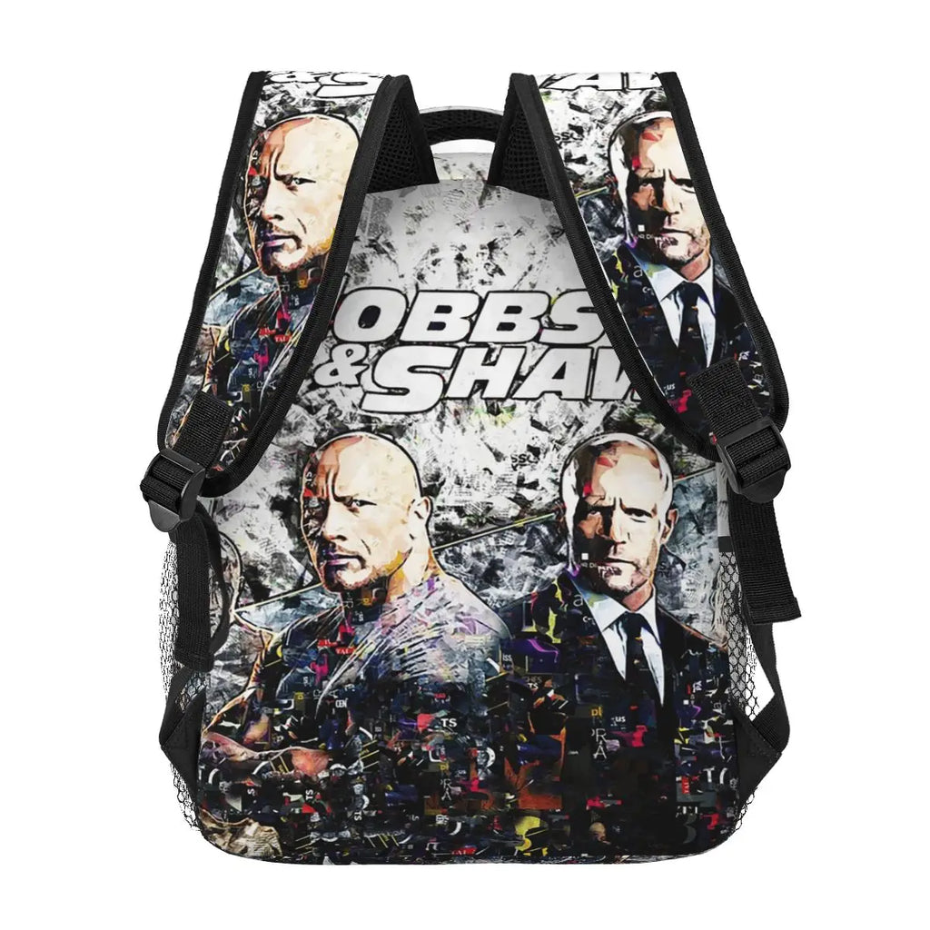 Hobbs N Shaw Abstract Art Dwayne Johnson Backpack Hot Sale Daypack Large Capacity Children BookBag School Bag Shoulder Bags by Geo’s Online Store