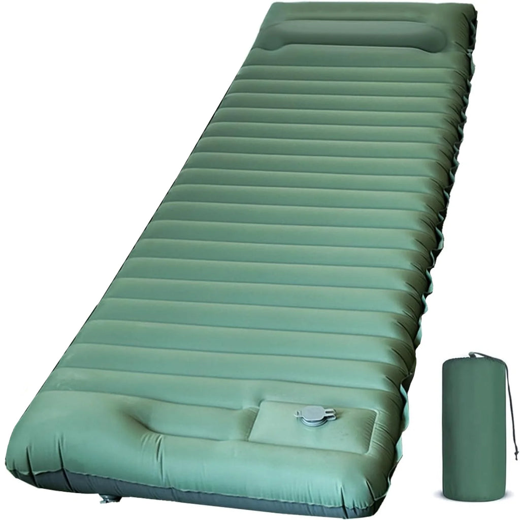 Ultralight Extra Thick 4Inch Camping Sleeping Pad with Built-In Pillow And Foot Pump Inflatable Sleeping Mat for Outdoor Camping by Geo’s Online Store