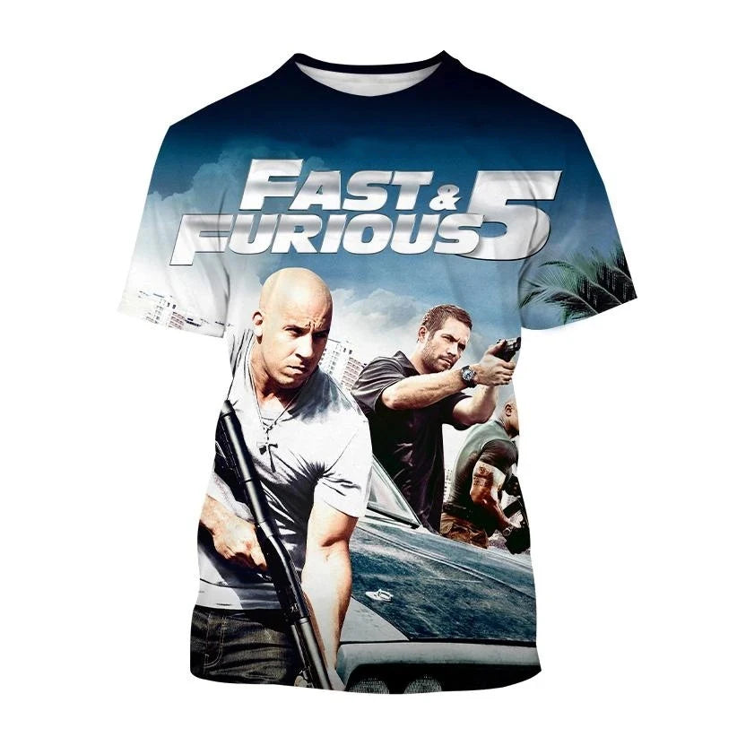 Fast And Furious 3D Print T-Shirts Men Women Fashion Streetwear Oversized Short Sleeve T Shirt Harajuku Male Tees Tops Clothing by Geo’s Online Store