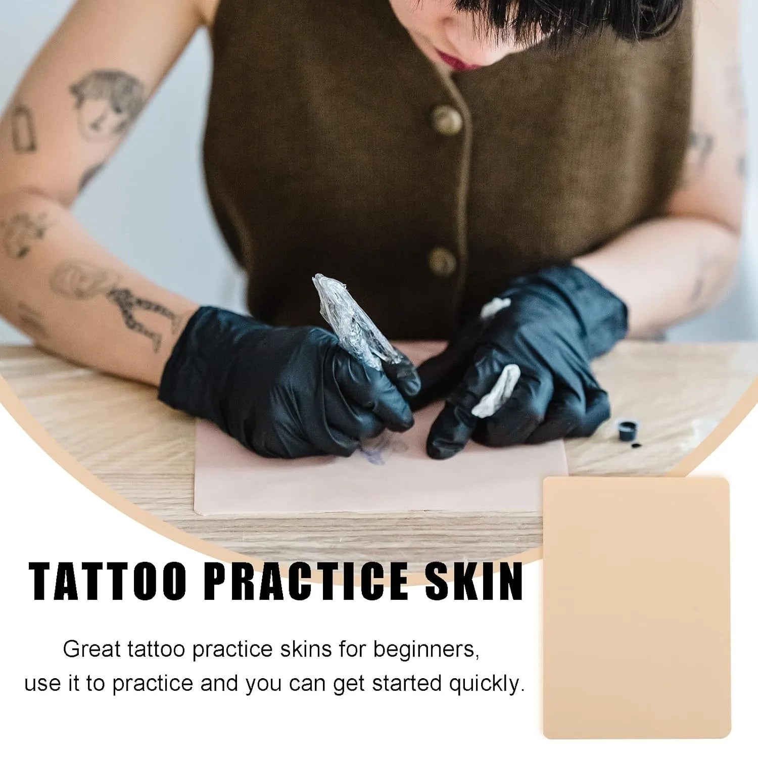 1-100PCS Tattoo Blank Practice Skin Eyebrow Paint Double Side Synthetic Leather Pink Tattoo Beginner Fake Skin Exercise Tool by Geo’s Online Store