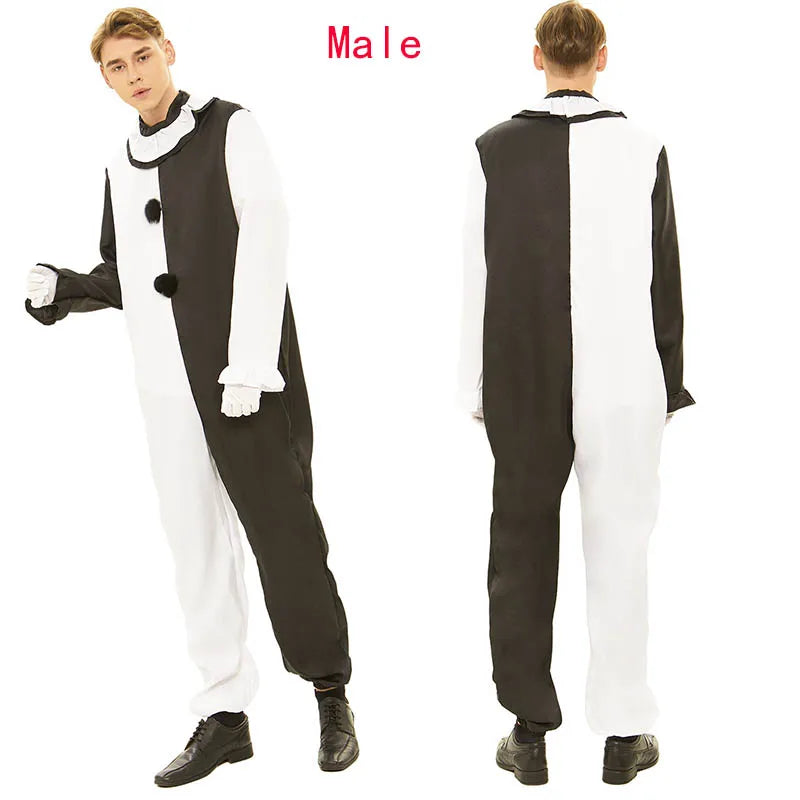 Terrifierr Cosplay Costume 1 Set Female Or Male Horror Carnival Party Skin-Tight Killer Clowns Jumpsuit for Halloween Costume by Geo’s Online Store