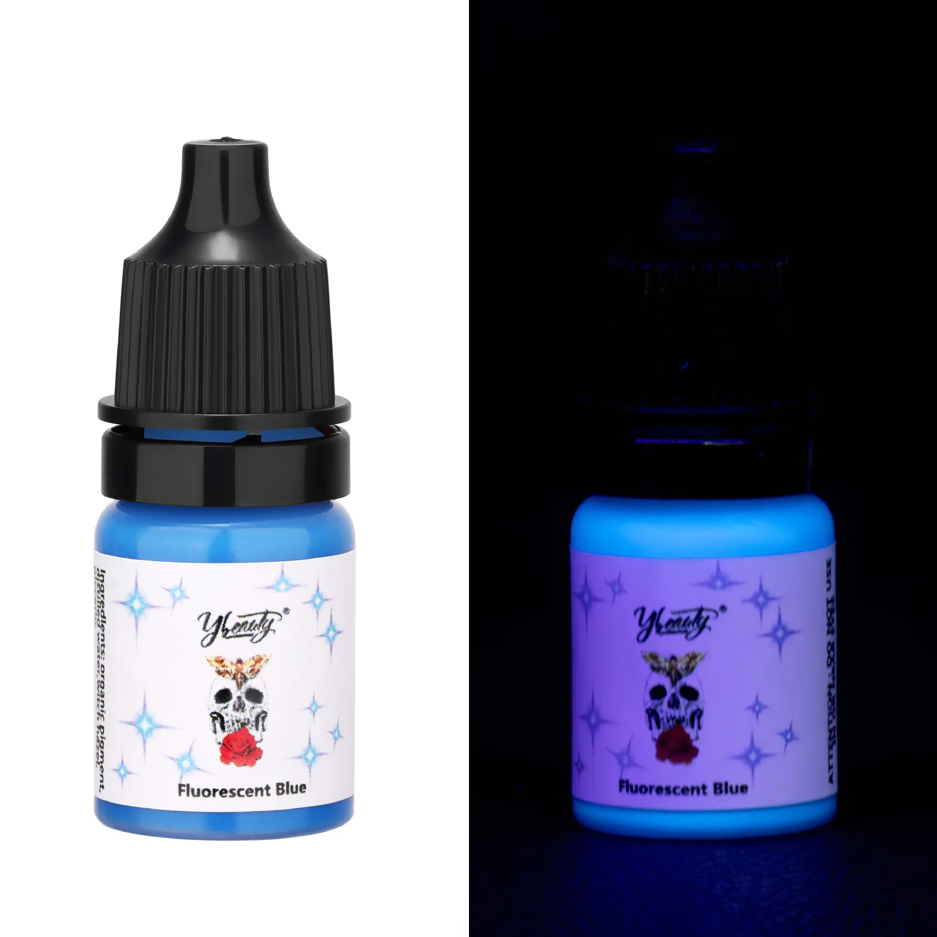 5ml Fluorescent Tattoo Ink Kit 8 Color Fluorescent Tattoo Ink Kit,Safe Non-toxic,Body Art Ink Kit,Glows Under Ultraviolet Light by Geo’s Online Store