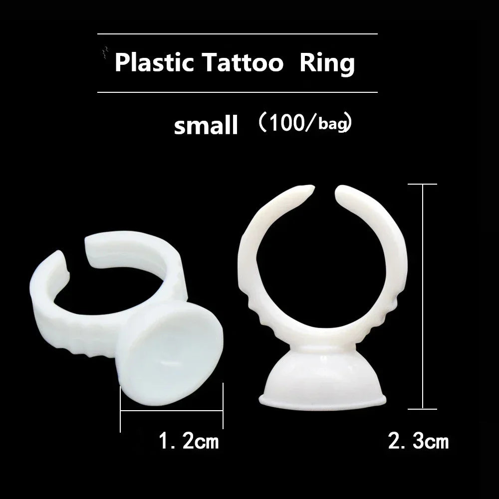 100pcs S/M/L Disposable Tattoo Ink Rings Cups Eyebrow Lip Tattoo Pigments Holder Ring Container Permanent Makeup Accessories by Geo’s Online Store
