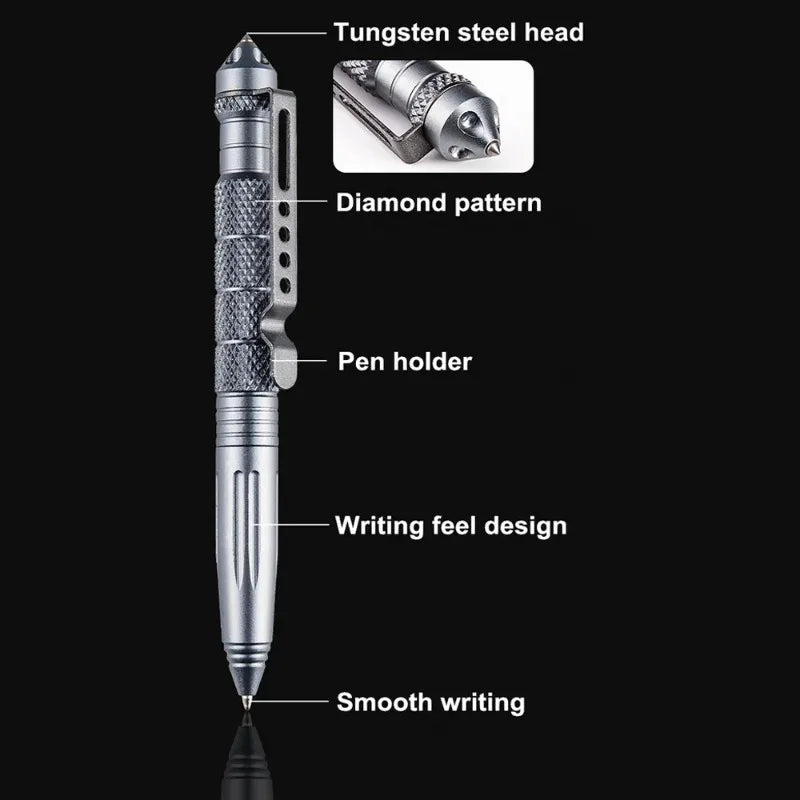 Military Tactical Pen Multifunction Aluminum AlloyOutdoor Camping Security Survival Tools Emergency Glass Breaker Pen by Geo’s Online Store
