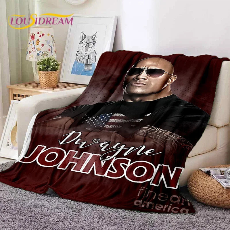 3D The Rock Dwayne Johnson Actor Soft Flannel Blanket,Throw Blanket Comfortable Blanket for Picnic Beds Sofa Home Bedroom Gift by Geo’s Online Store