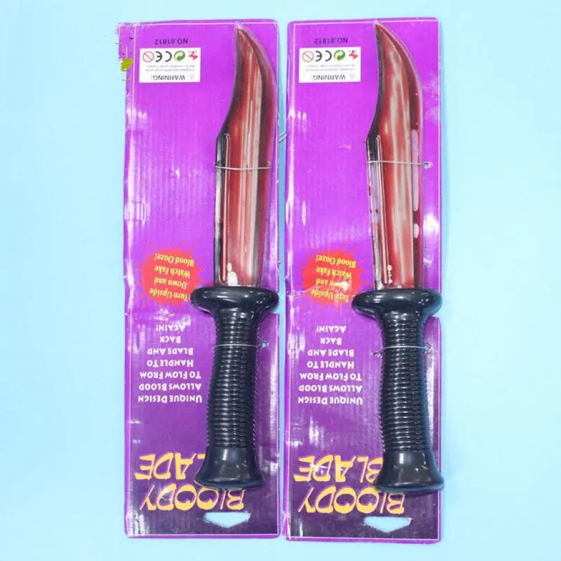 Halloween Decorations Fake Blood Knife Plastic Toys for Women and Men by Geo’s Online Store