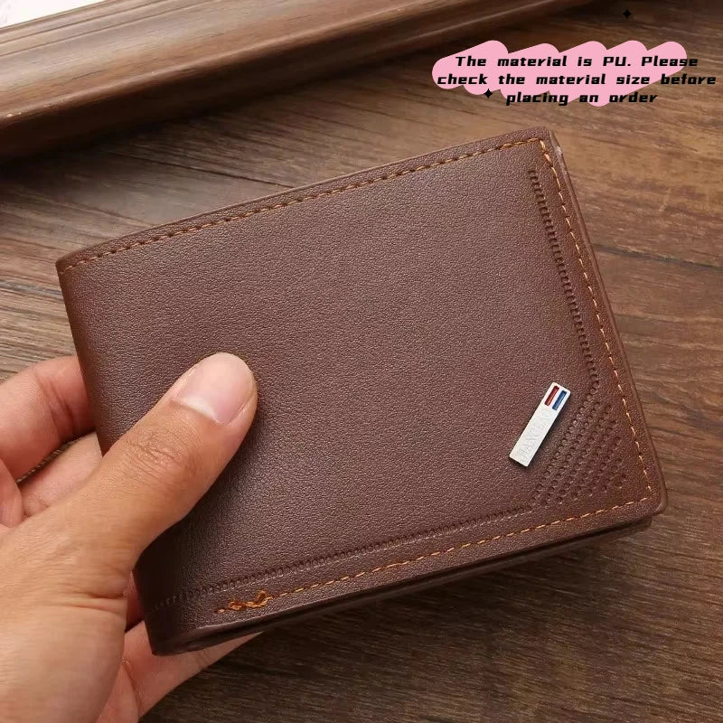 Men's leather short wallet thin wallet foldable minimalist soft leather wallet by Geo’s Online Store