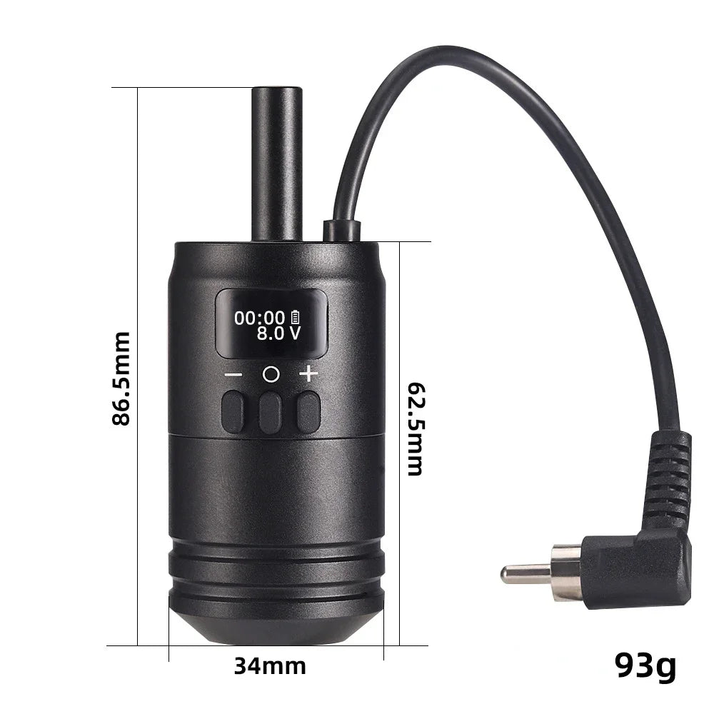 1600mAh Portable Wireless Tattoo Power Supply Kit Battery Grip Integrated RCA Charging For Tattoo Cartridge Machine Supplies by Geo’s Online Store