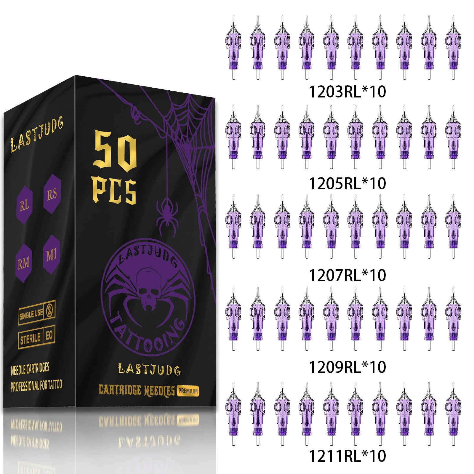 Tattoo Needle Kit LASTJUDG 50PCS Tattoo Needle For Permanent Makeup Tattoo Machine Kit Disposable Tattoo Cartridge Needle Kit by Geo’s Online Store
