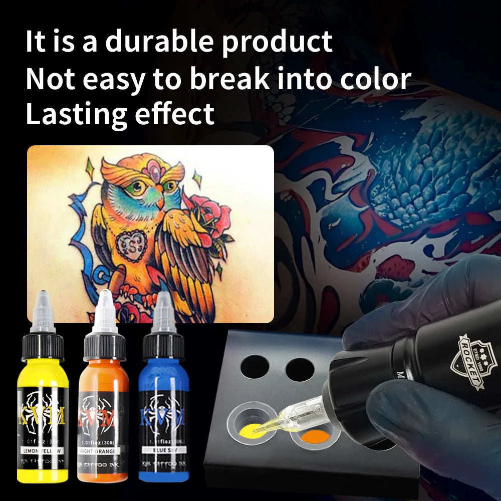 KVM 30ml Multi-Color Tattoo Ink Pigment with box Art Tattoo Kit Natural Plant Micro Pigment Permanent Tattoo Ink Tattoo Supplies by Geo’s Online Store