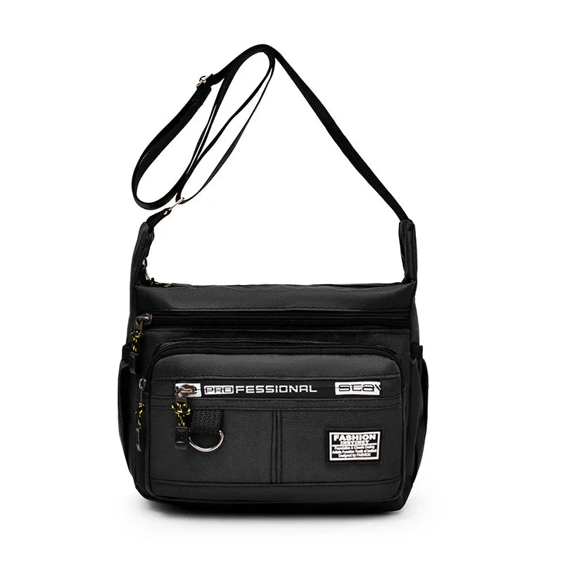 Design Oxford Shoulder Bag Large Capacity Men's Casual Multi-layer Pocket Fashion Single Shoulder Crossbody Luxury Messenger Bag by Geo’s Online Store