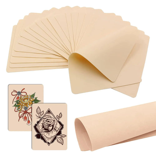 1-100PCS Tattoo Blank Practice Skin Eyebrow Paint Double Side Synthetic Leather Pink Tattoo Beginner Fake Skin Exercise Tool by Geo’s Online Store
