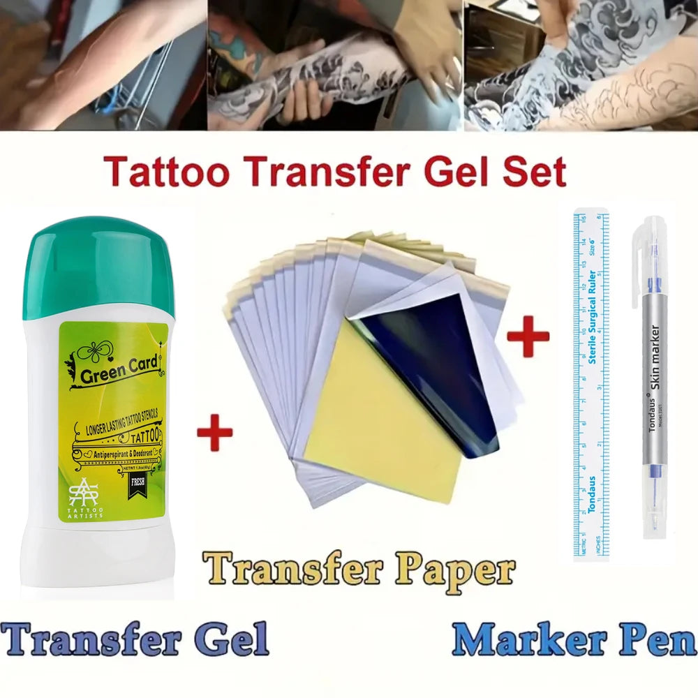 Tattoo Transfer Gel, Professional Tattoo Stencil Magic Gel, Thermal Copier Tattoo Transfer Paper, Marker Pen by Geo’s Online Store