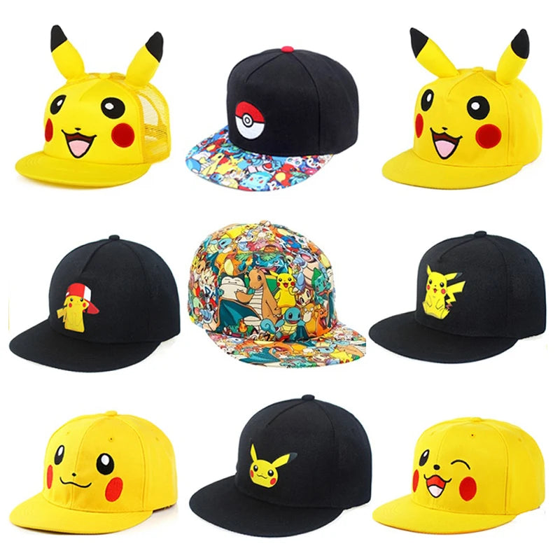 Anime Figure Pokemon Baseball Cap Pikachu Hat Adjustable Pokemon Cosplay Hip Hop Cartoon Adult Hats Boy Girl Kids Birthday Gifts by Geo’s Online Store