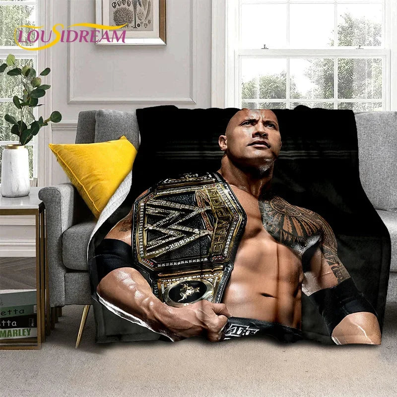 3D The Rock Dwayne Johnson Actor Soft Flannel Blanket,Throw Blanket Comfortable Blanket for Picnic Beds Sofa Home Bedroom Gift by Geo’s Online Store