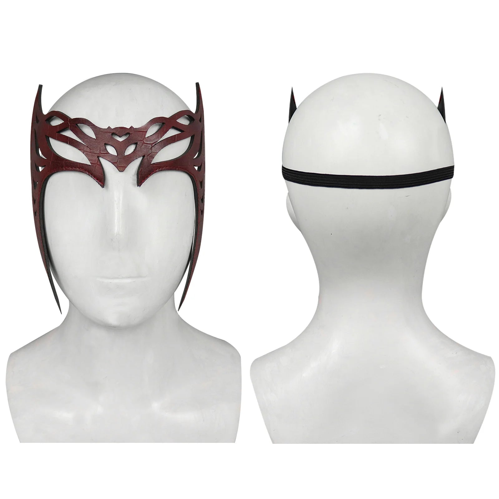 Superhero Scarlet Witch Cosplay Headband Mask Leather Headwear Face Cover Halloween Costumes Party For Adult Cosplay Props by Geo’s Online Store