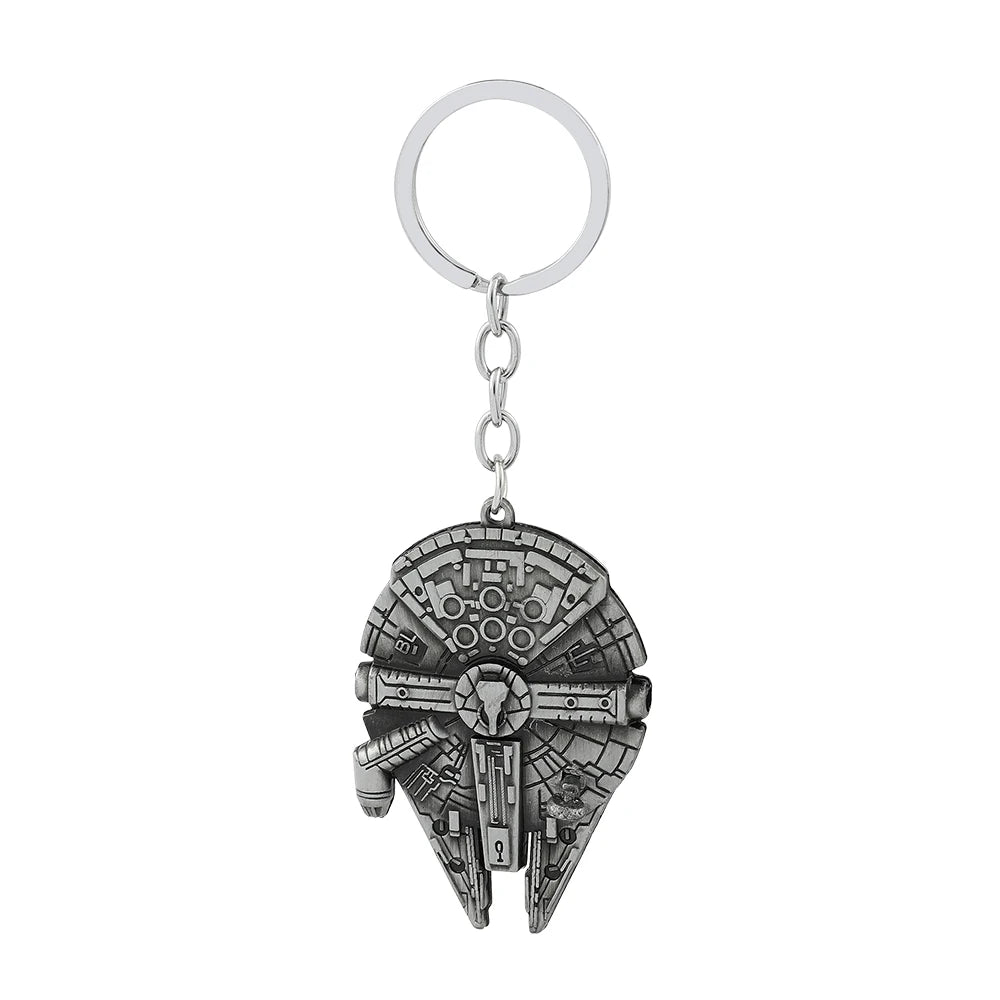 Movie Star War Millennium Falcon Spaceship Vintage Pendant Keychain Fashion Commuter Jewelry Accessories for Men Gift by Geo’s Online Store