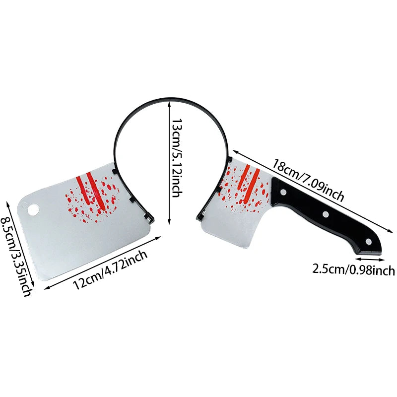 Halloween Horror Props Blood Fake Saws Knife Headband For Halloween Party Masquerade Mischief Props Decoration Supplies by Geo’s Online Store