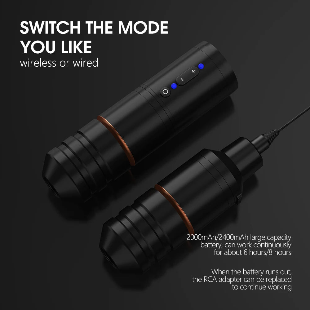 Ambition Ninja Pro Wireless Tattoo Machine Kit 2000mAh Battery 4.0mm Stroke Tattoo Pen Professional Set Permanent Makeup Tools by Geo’s Online Store