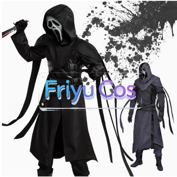 DbD Ghost Face Mask Cosplay Costume Halloween Dead by Daylight The Ghost Face Full Set With Mask by Geo’s Online Store