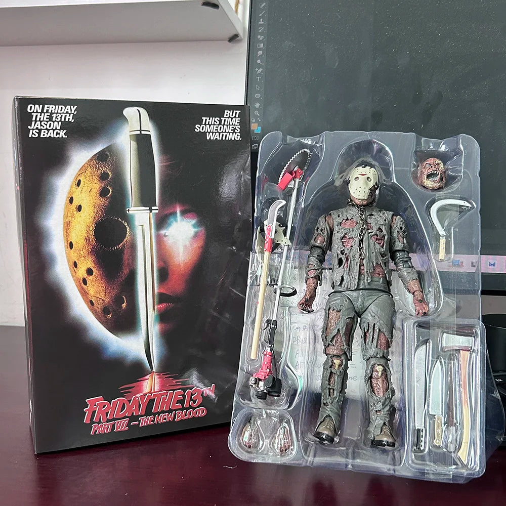 NECA Friday Jason The 13th Figure New Blood Jason Voorhees Action Figure Part VII Horror Halloween Collection Toy Doll Gifts by Geo’s Online Store